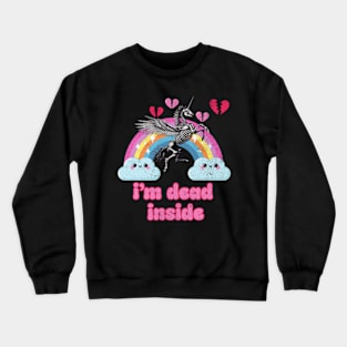 Im Dead Inside Kawaii Unicorn Skeleton Pastel Goth Creepy Cute Crewneck Sweatshirt